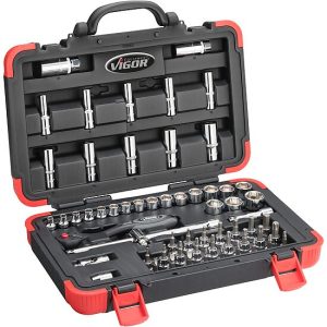 JOGO ROQUETES 3/8″ | 61 PEÇAS | HEX/TORX/PH/PZ | VIGOR