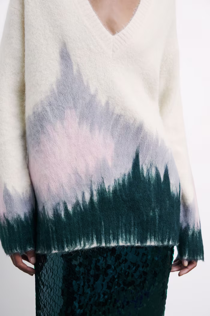 Camisola macia oversized com padrão