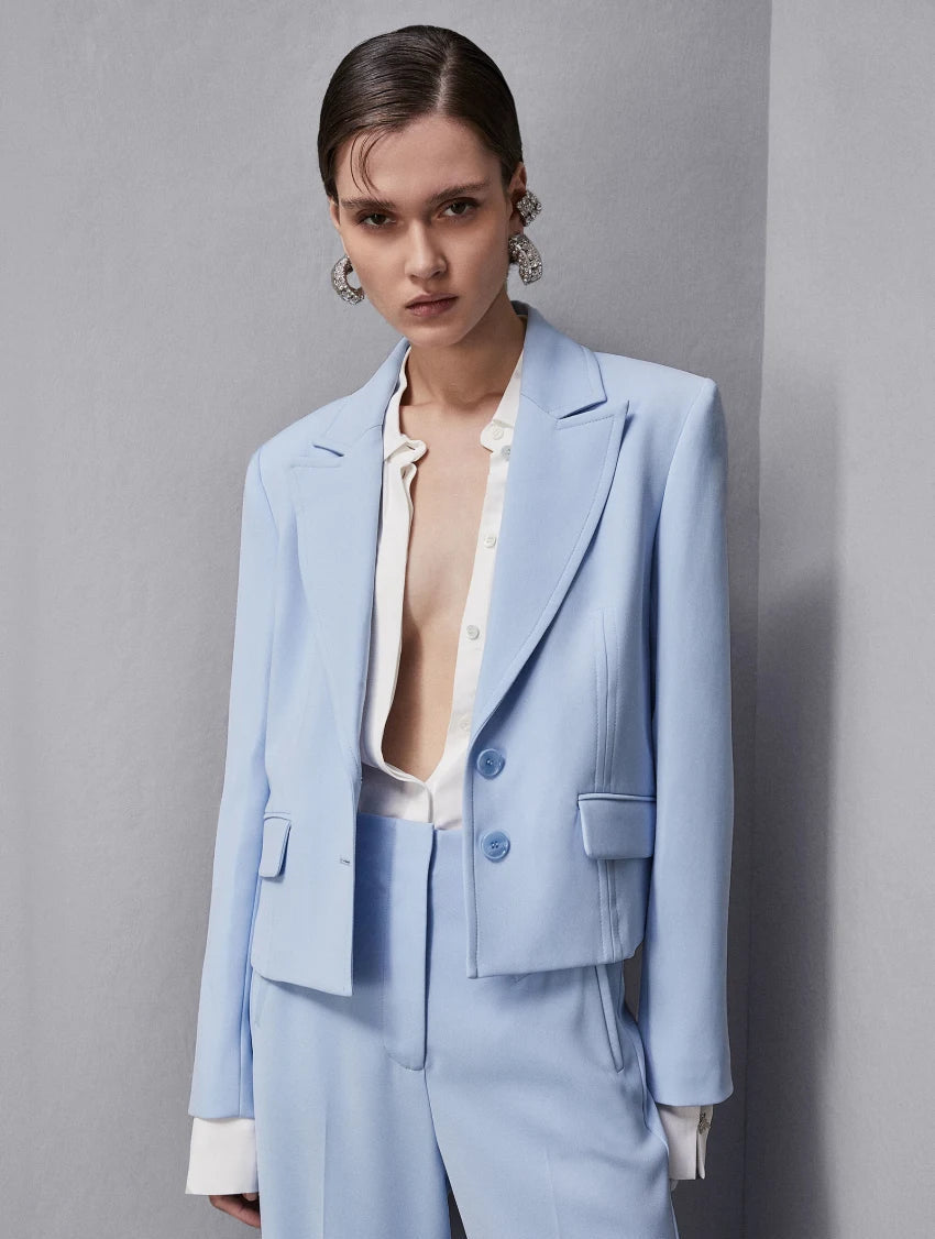 Blazer curto de dois botões