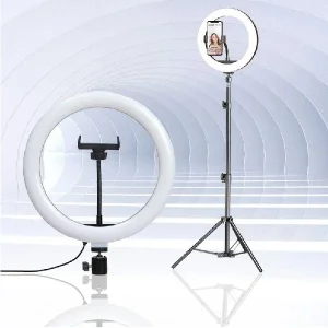 Ring Light 36cm com Tripé Extensível até 210 cm - Preto